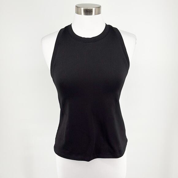 Calls Womens Black Ribbed Sleeveless Racerback Tank Size M Stretch Knit - Picture 1 of 9